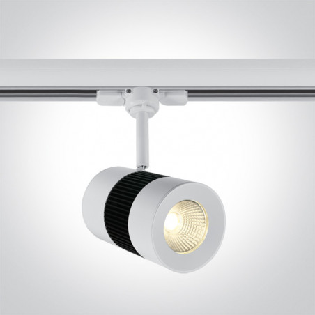 65628T/W/W biały track spot COB LED 3000K 15W elektroniczny zasilacz o wysokiej częstotliwości w zestawie