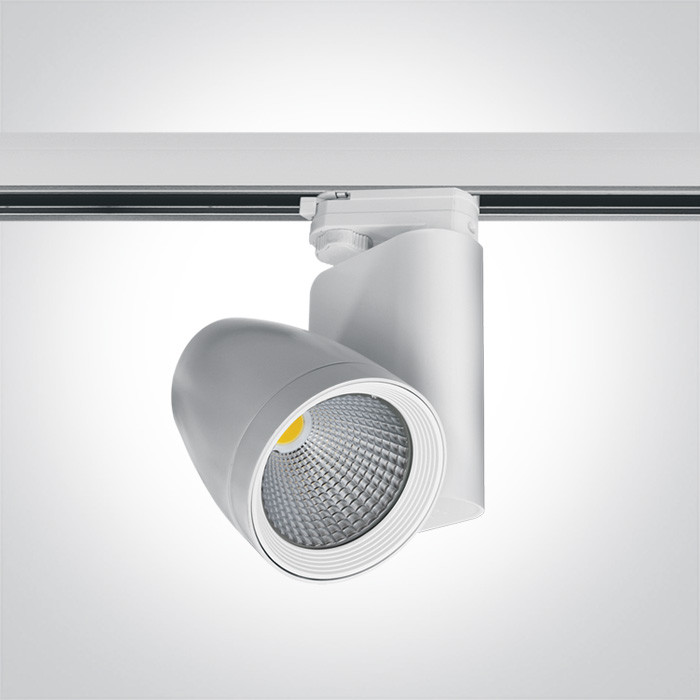 65630T/W/W biały track spot COB LED 3000K 25W elektroniczny zasilacz o wysokiej częstotliwości w zestawie