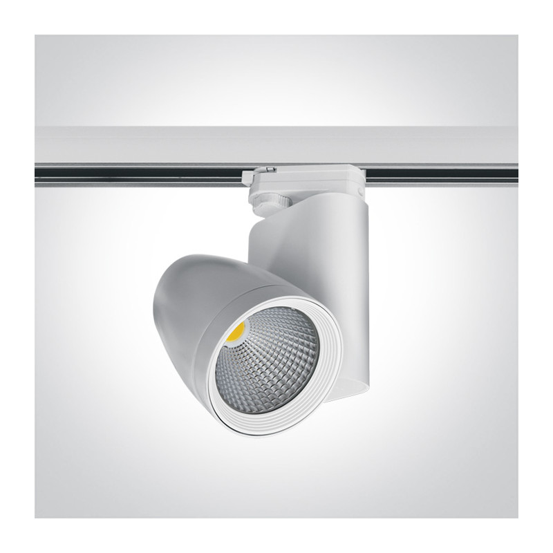 65630T/W/W biały track spot COB LED 3000K 25W elektroniczny zasilacz o wysokiej częstotliwości w zestawie
