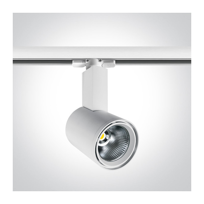 65632T/W/W biały track spot COB LED 3000K 35W elektroniczny zasilacz o wysokiej częstotliwości w zestawie