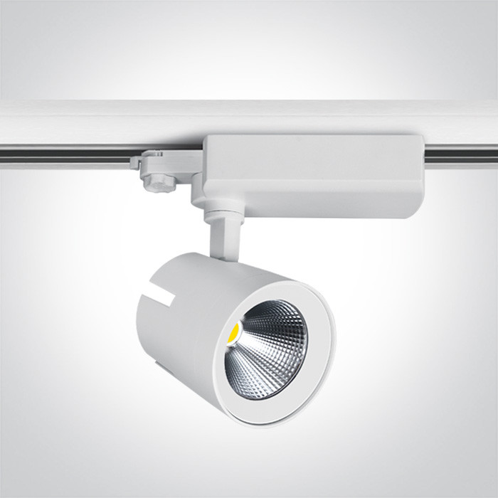 65638T/W/C biały track spot COB LED 4000K 50W elektroniczny zasilacz o wysokiej częstotliwości w zestawie
