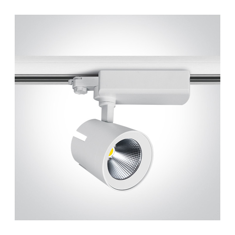 65638T/W/C biały track spot COB LED 4000K 50W elektroniczny zasilacz o wysokiej częstotliwości w zestawie