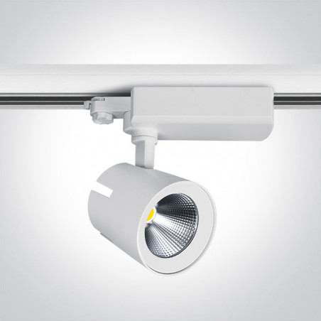 65638T/W/C biały track spot COB LED 4000K 50W elektroniczny zasilacz o wysokiej częstotliwości w zestawie