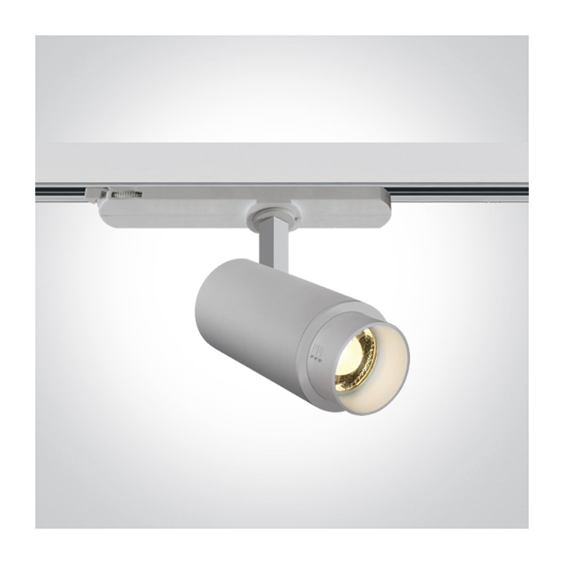 65650AT/W/W biały regulowany reflektorek track spot COB LED 3000K 15W 230V zasilacz 400mA w komplecie