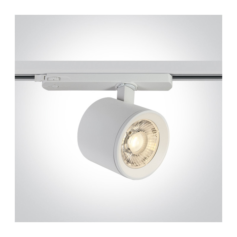 65654AT/W/C biały reflektorek track spot COB LED 4000K 20W 230V zasilacz 450mA w komplecie