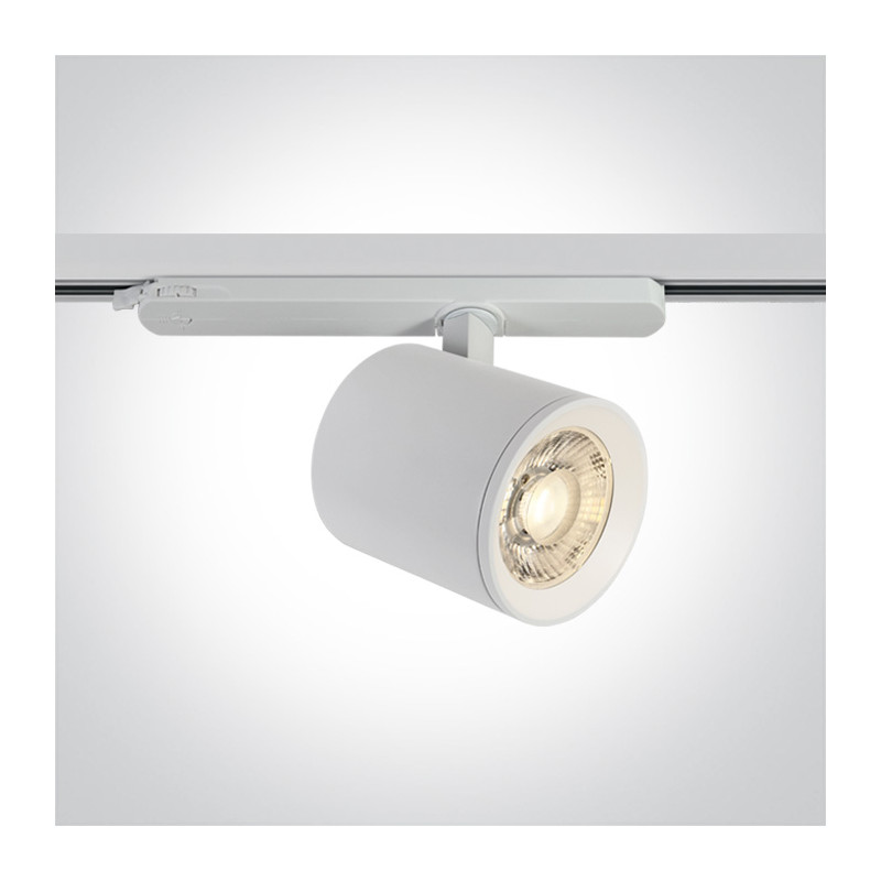 65654BT/W/W biały reflektorek track spot COB LED 3000K 30W 230V zasilacz 750mA w komplecie