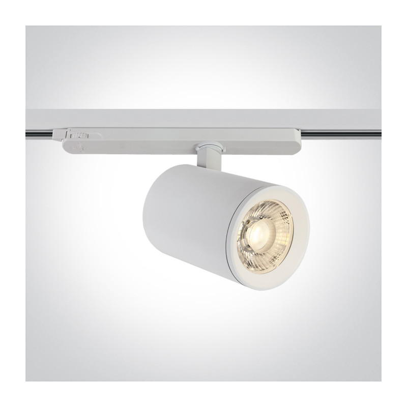 65654CT/W/W biały reflektorek track spot COB LED 3000K 40W 230V zasilacz 1050mA w komplecie