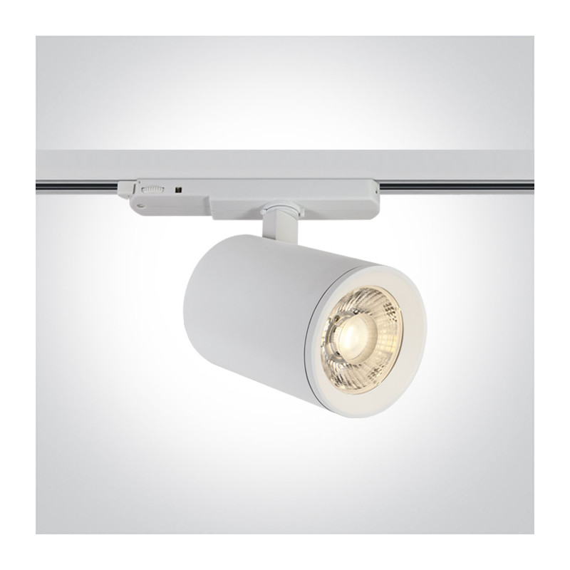 65654CTT/W/C biały reflektorek track spot COB LED 4000K 40W 230V dimm zasilacz 900mA w komplecie