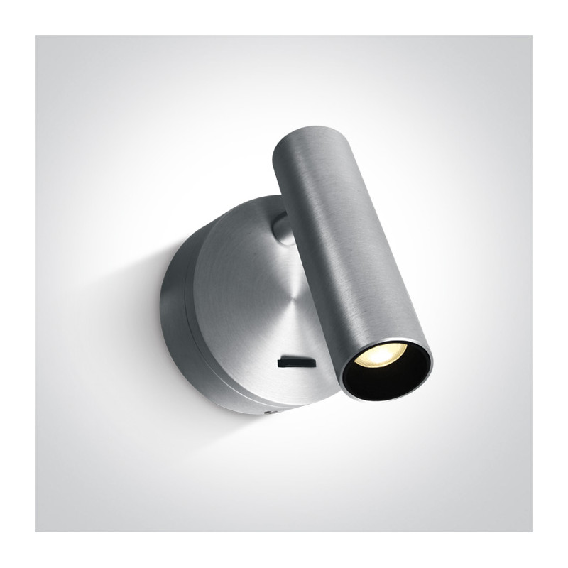 65738/AL/W aluminiowa przyłóżkowa oprawa COB LED 3000K 3W  zasilacz w zestawie