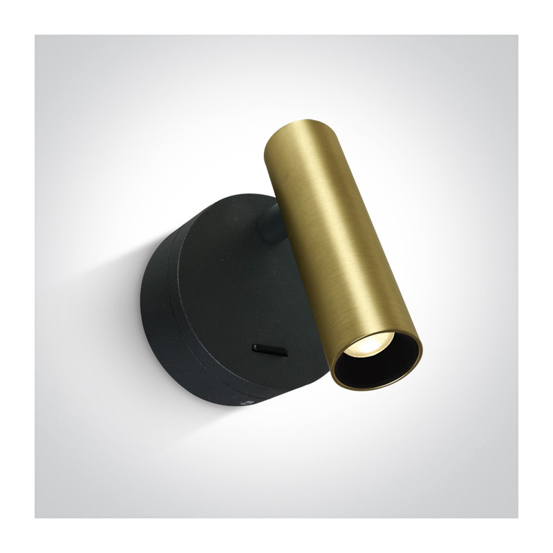 65738/BBS/W przyłóżkowa oprawa  w kolorze matowy mosiądz COB LED 3000K 3W  zasilacz w zestawie