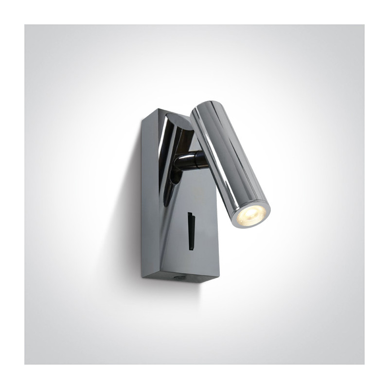 65746/C/W przyłóżkowa oprawa w kolorze chrom COB LED 3000K 3W  zasilacz w zestawie