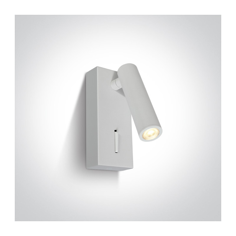 65746/W/W biał przyłóżkowa oprawa COB LED 3000K 3W  zasilacz w zestawie