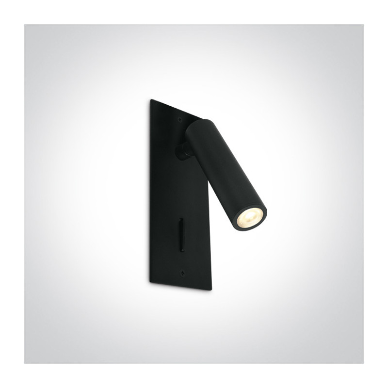 65746R/B/W czarna przyłóżkowa regulowana oprawa COB LED 3000K 3W  zasilacz w zestawie