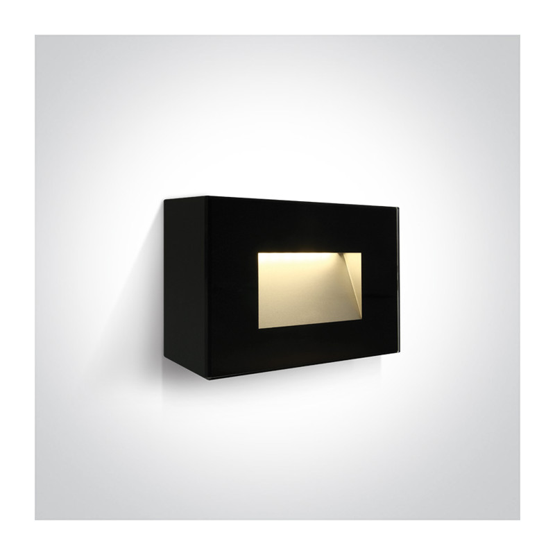 67076/B/W szklana czarna lampa ścienna SMD LED 3000K 4W IP65 AC LED 