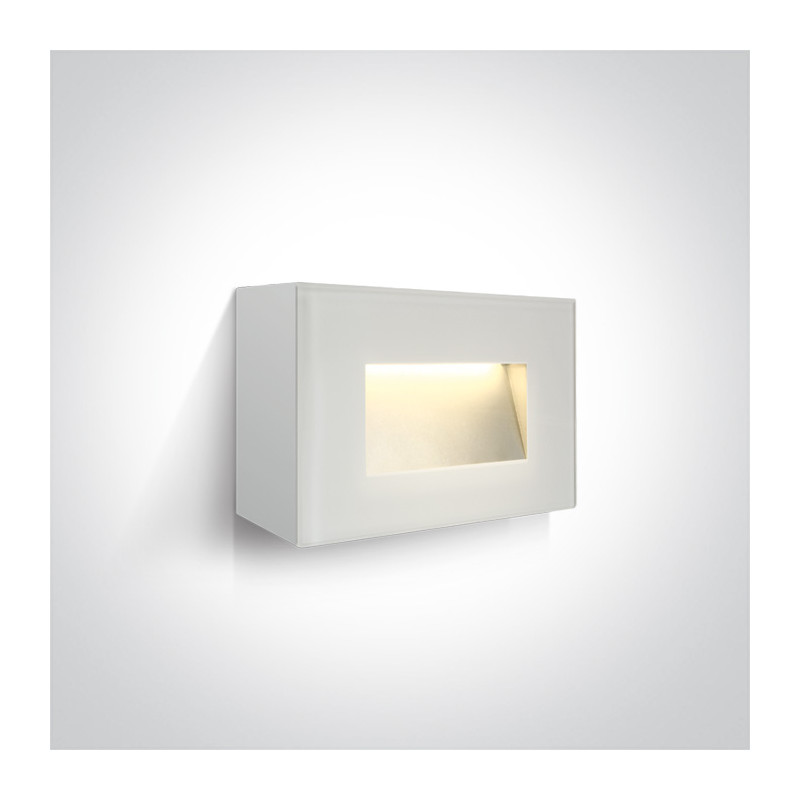 67076/W/W szklana biała lampa ścienna SMD LED 3000K 4W IP65 AC LED 