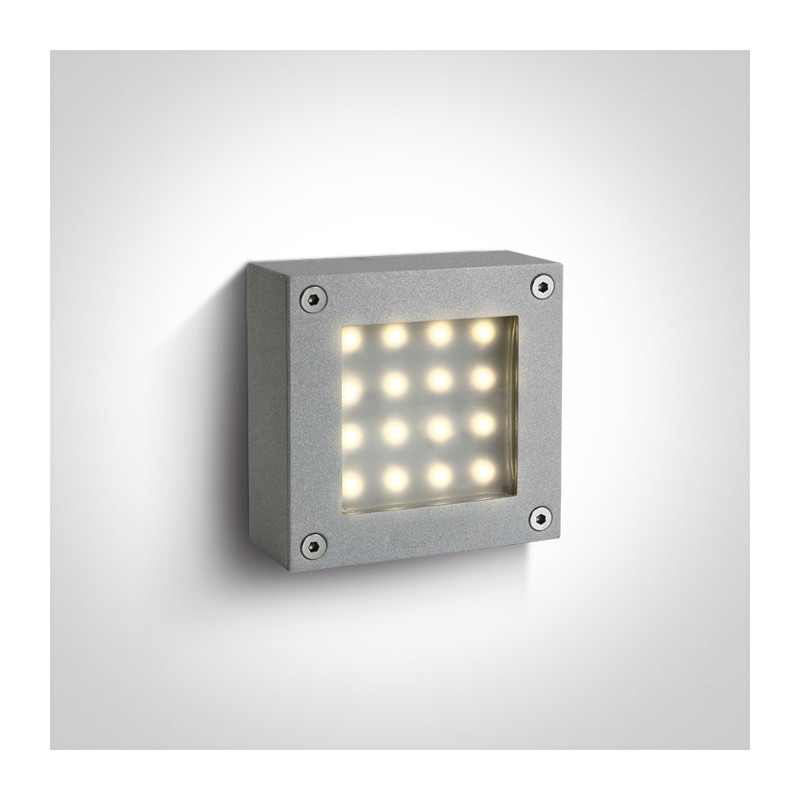 67116/G/W szara ścienna & sufitowa lampa LED 3000K 1,6W  IP54 nieściemnialny zasilacz LED w zestawie