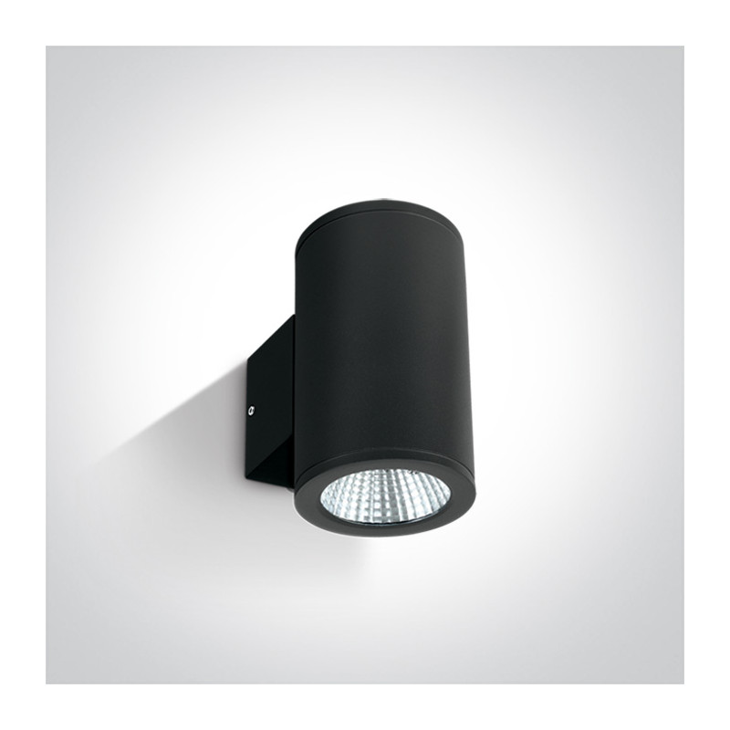 67138/B/W czarny zewnętrzny cylinder ścienny 3000K 2x6W IP54 zasilacz w zestawie