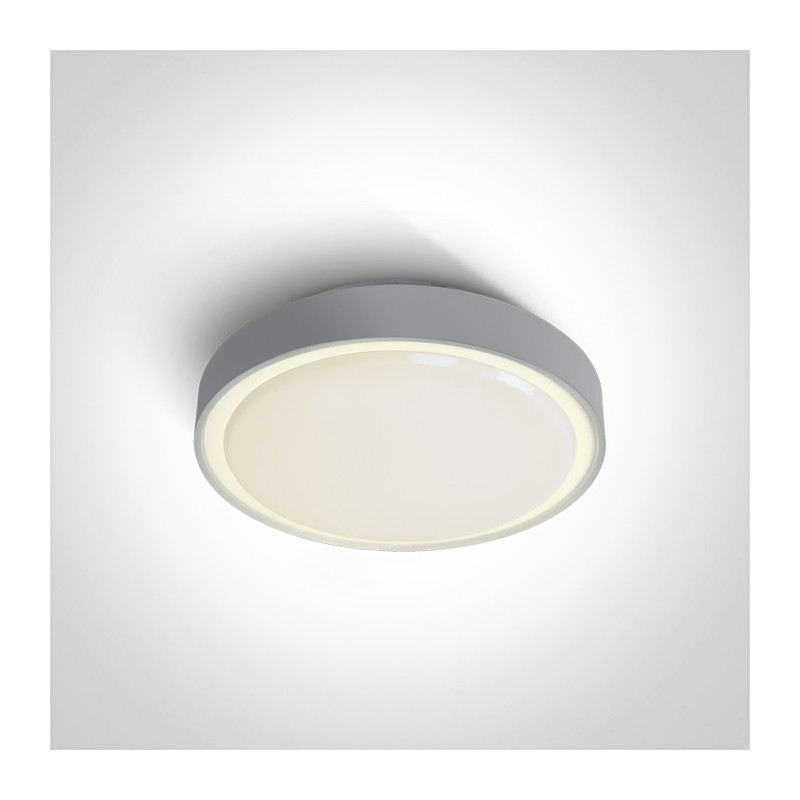 67280AN/G/W szary plafon LED 3000K 24W IP65 nieściemnialny zasilacz LED w zestawie