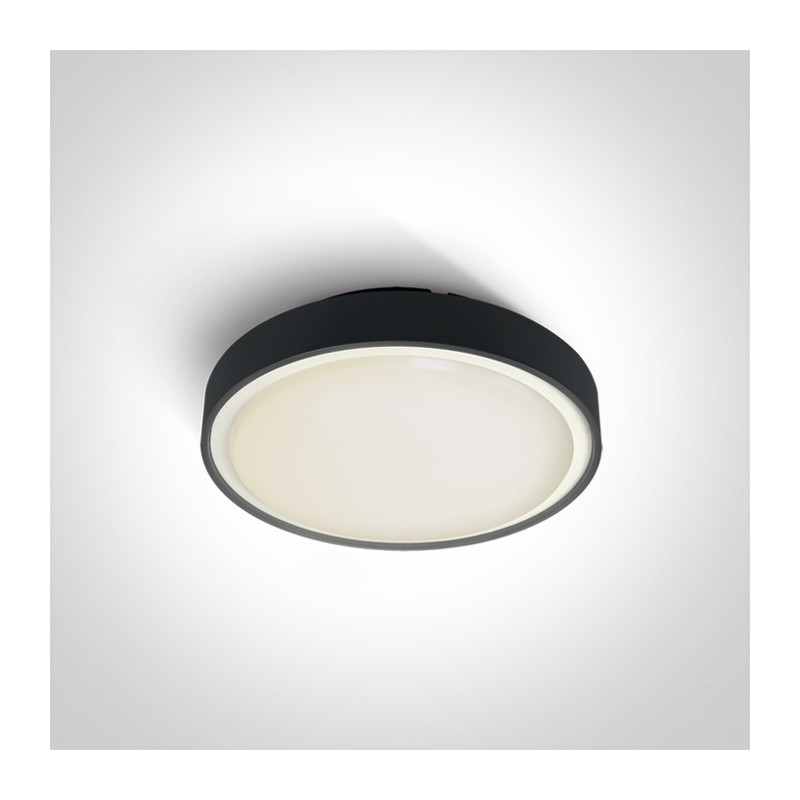 67280E/B czarny plafon E27 IP65 korpus ABS i klosz PC