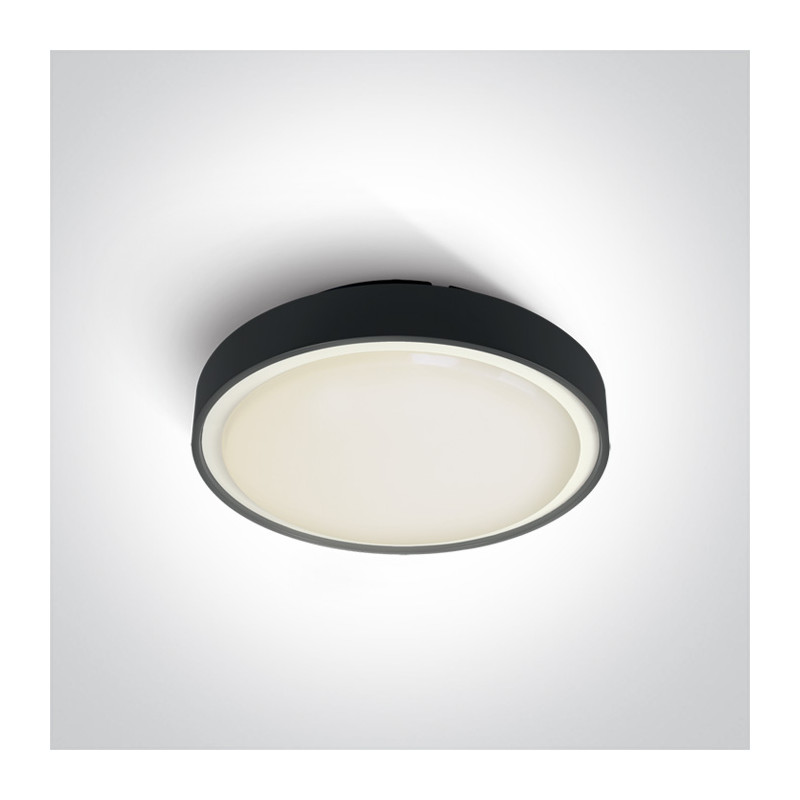 67280EA/B czarny plafon 2xE27 IP65 korpus ABS i klosz PC