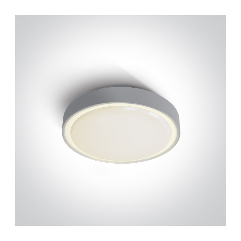 67280N/G/W szary plafon LED 3000K 16W IP65 nieściemnialny zasilacz LED w zestawie 