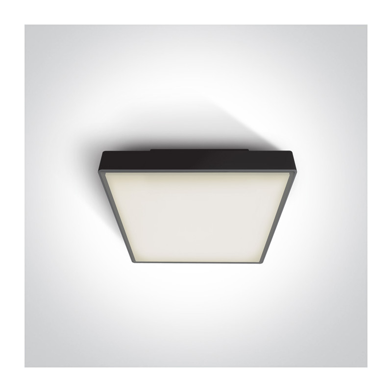 67282E/B czarny plafon E27 IP65 korpus ABS i klosz PC