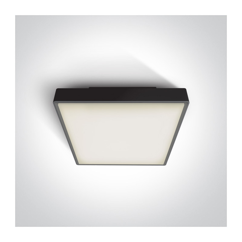 67282EA/B czarny plafon 2xE27, korpus ABS i klosz PC IP65