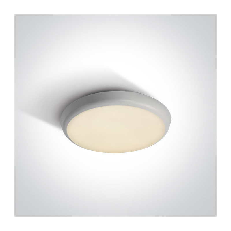 67366/W/W biały plafon LED 3000K 12W IP54 nieściemnialny zasilacz LED w zestawie