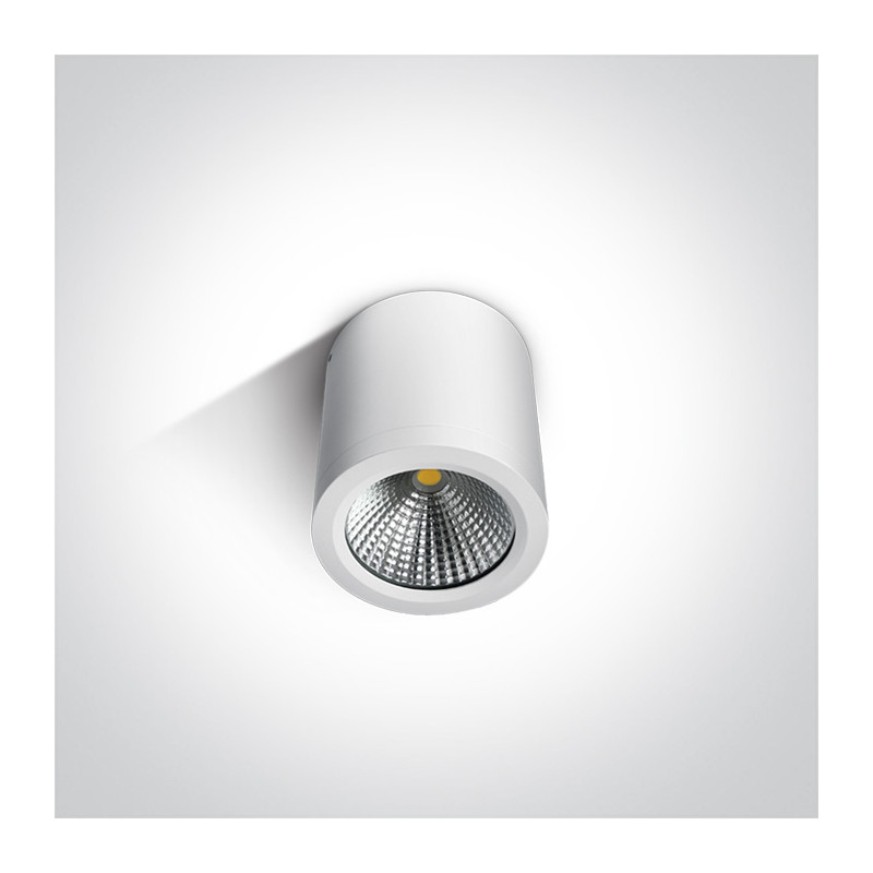 67380/W/W biały cylinder sufitowy COB LED 3000K 10W IP54 nieściemnialny zasilacz LED w zestawie