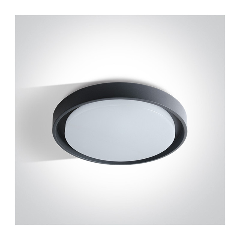 67384/AN/W plafon w kolorze antracyt LED 3000K 30W IP54 nieściemnialny zasilacz LED w zestawie