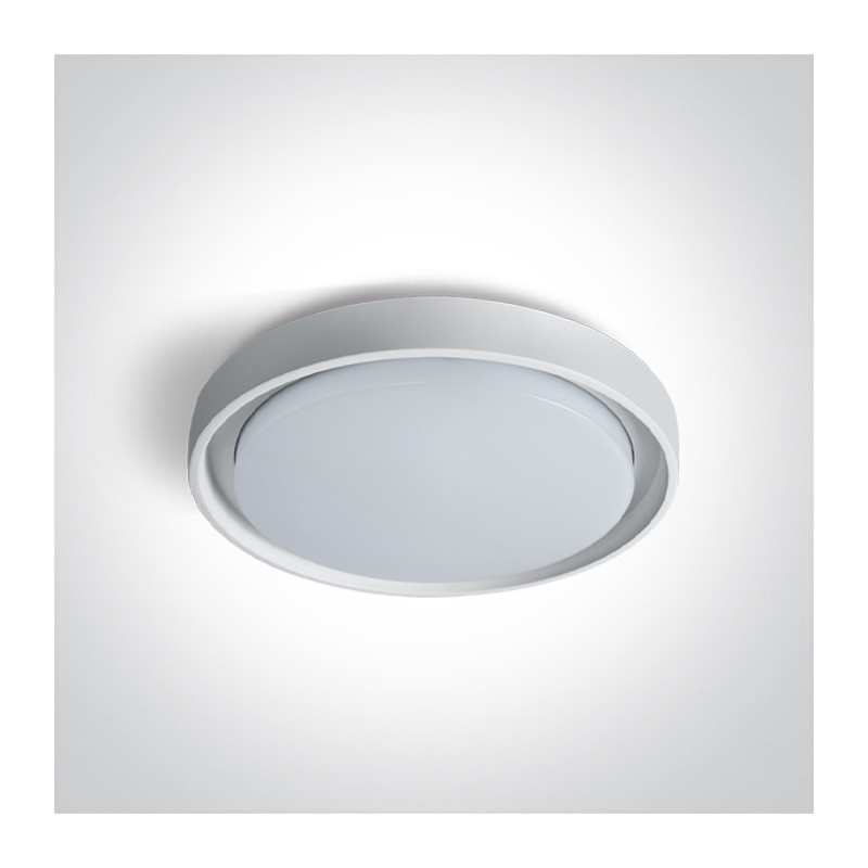 67384/W/W biały plafon LED 3000K 30W IP54 nieściemnialny zasilacz LED w zestawie