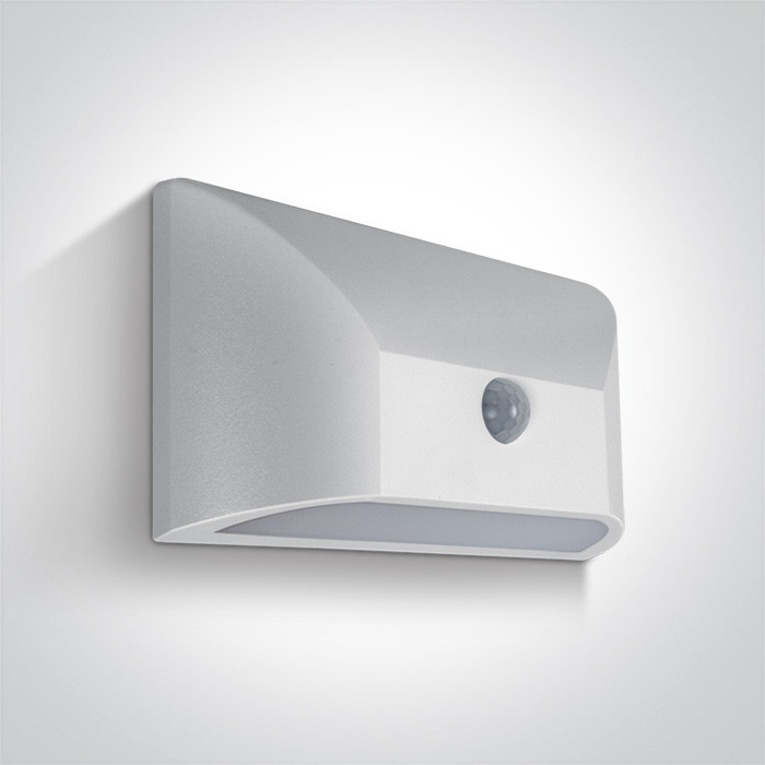 67396A/W/W biały kinkiet z czujnikiem LED 3000K 6W IP65, czas trwania: od 10 sekund do 7 minut regulowany przełącznikiem DIP nie