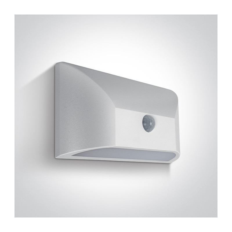 67396A/W/W biały kinkiet z czujnikiem LED 3000K 6W IP65, czas trwania: od 10 sekund do 7 minut regulowany przełącznikiem DIP nie