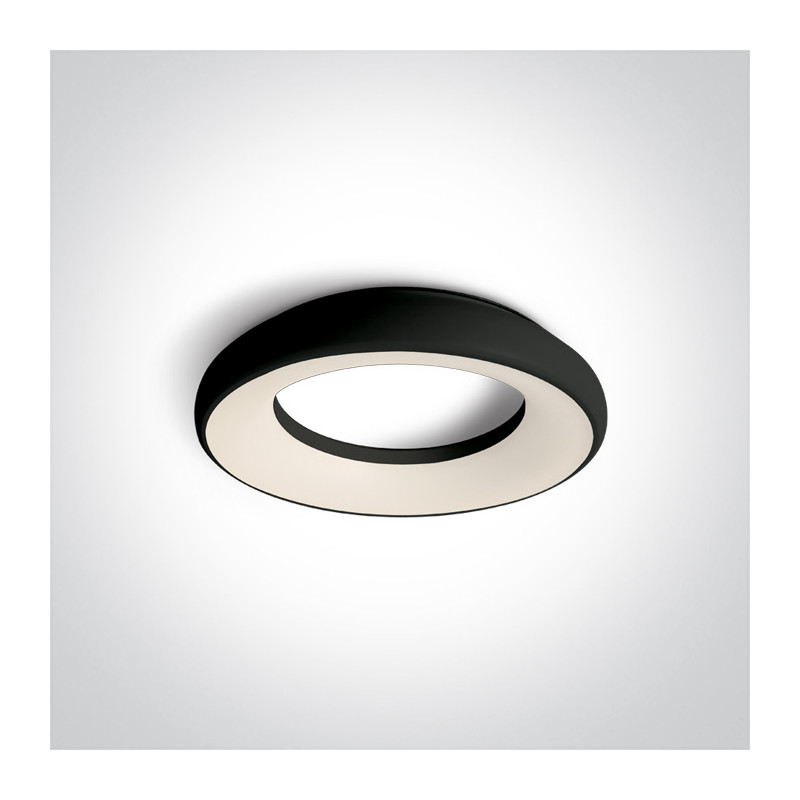 67402/B/W czarny plafon LED 3000K 25W IP40 nieściemnialny zasilacz LED w zestawie