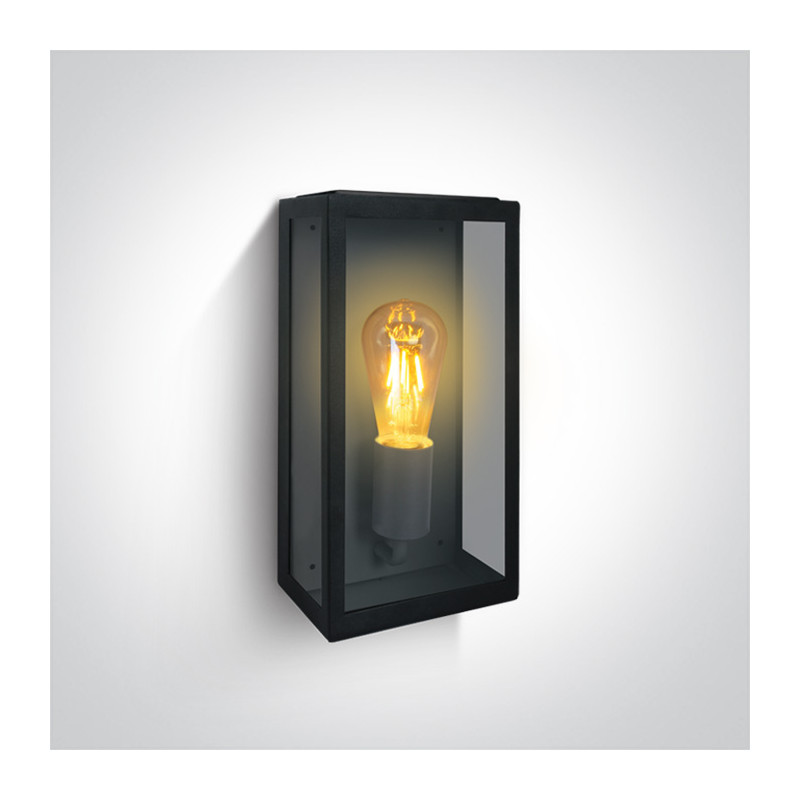 67406A/B czarna lampa ogrodowa 40W  E27 stal nierdzewna 201 + szkło hartowane