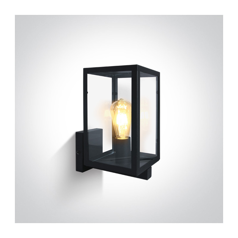 67406C/B  czarna lampa ogrodowa 40W  E27 stal nierdzewna 201 + szkło hartowane