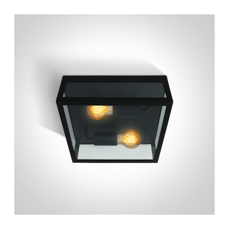 67406D/B czarna lampa ogrodowa 2x40W  E27 stal nierdzewna 201 + szkło hartowane