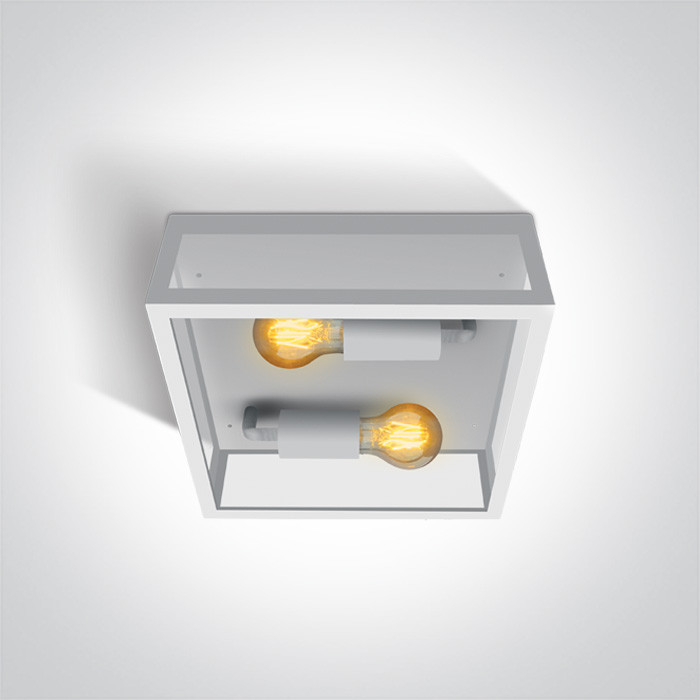 67406D/W biała lampa ogrodowa 2x40W  E27 stal nierdzewna 201 + szkło hartowane