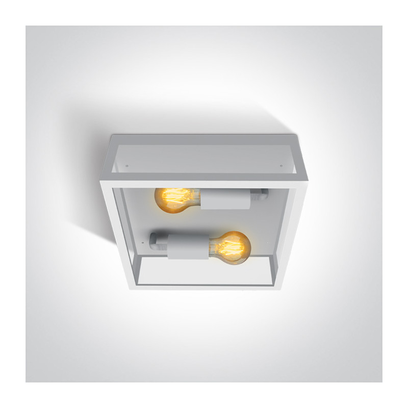 67406D/W biała lampa ogrodowa 2x40W  E27 stal nierdzewna 201 + szkło hartowane