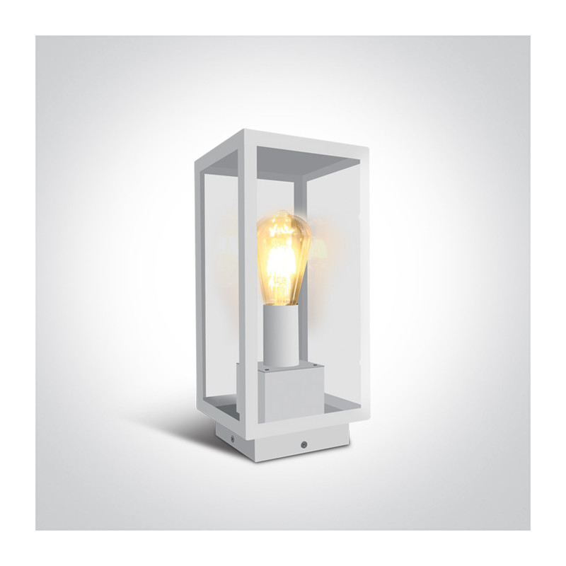 67406E/W biała lampa ogrodowa 40W  E27 stal nierdzewna 201 + szkło hartowane