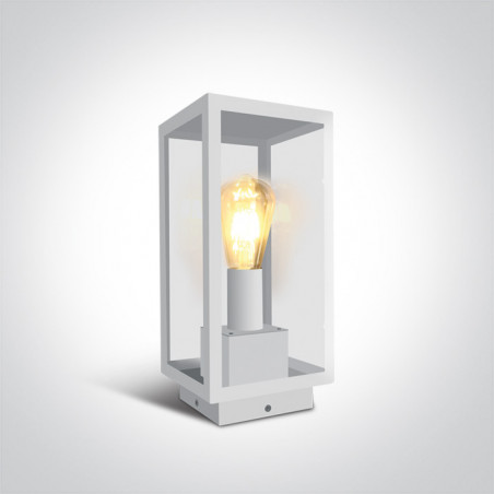 67406E/W biała lampa ogrodowa 40W  E27 stal nierdzewna 201 + szkło hartowane