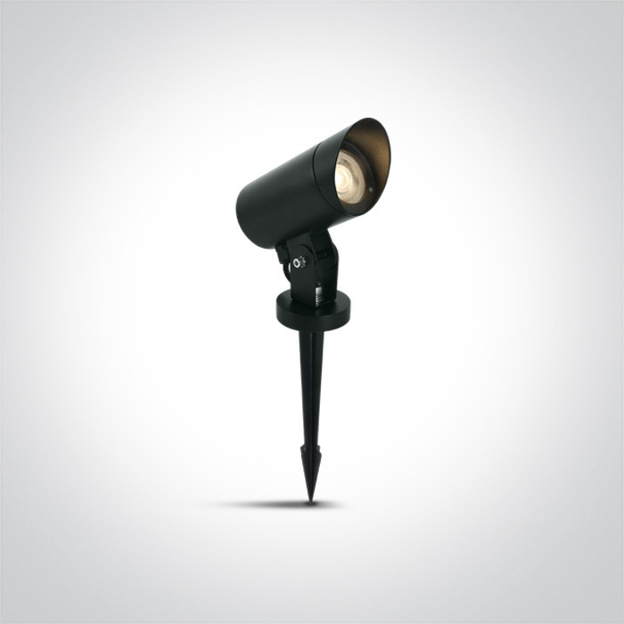 67464G/B  czarna lampa ogrodowa 10W MR16 GU10 IP65 kolec w zestawie