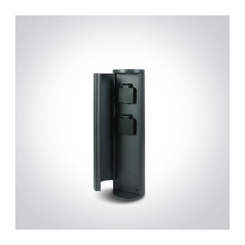 67494/AN ogrodowy słupek w kolorze atracyt IP44 40cm z gniazdami Schuko 2x1000W