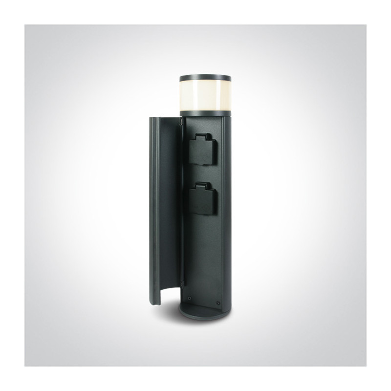 67494A/AN/W ogrodowy słupek w kolorze atracyt LED 3000K IP44 48cm 3W z gniazdami Schuko 2x1000W