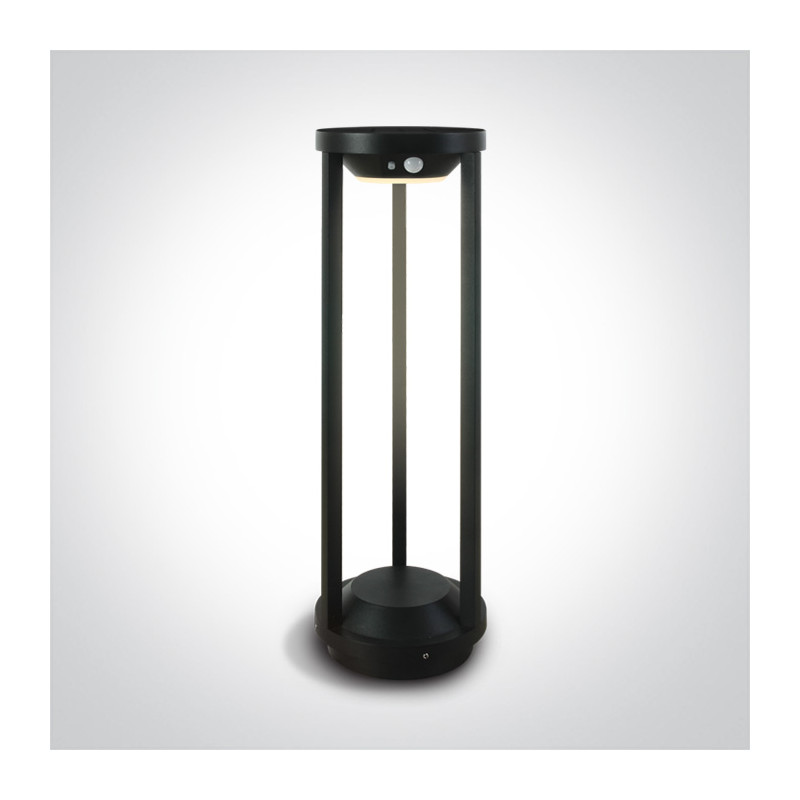 67496A/B/EW czarny solarny słupek ogrodowy  LED 2700K z czujnikiem ruchu + 3 tryba działania IP44 2w bateria litowa 2200mA w zes