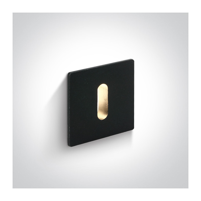 68004B/B/W czarna oprawa ścienna do wbudowania LED 3000K 1W dark light   wymagany zasilacz 350mA