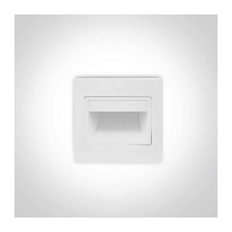 68007/W/W biały wpust ścienny LED 3000K 1,5W nieściemnialny zasilacz LED w zestawie 