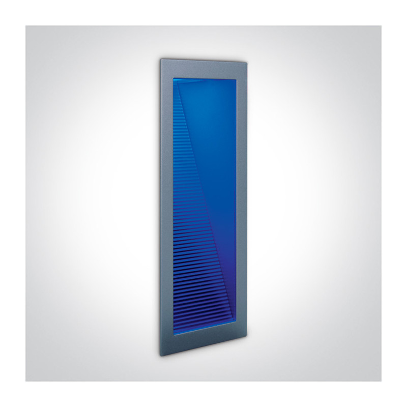 68008/G/BL szary wpust ścienny LED  o niebieskiej barwie światła  1W wymagany zasilacz 350mA