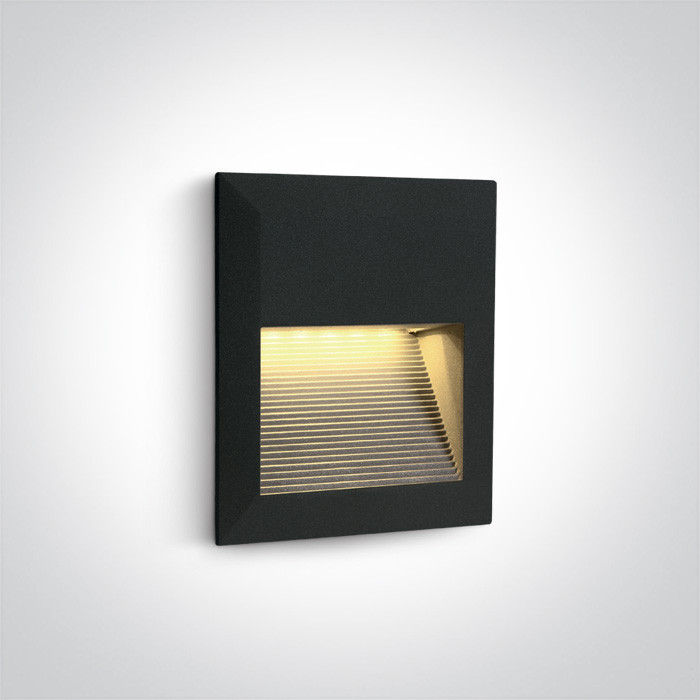 68012/B/W czarny wpust ścienny LED 3000K 1,5W IP54   betonowy box do montażu w zestawie