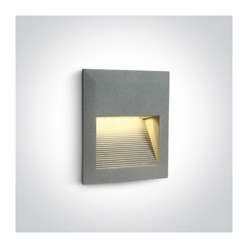 68012/G/W szary wpust ścienny LED 3000K 1,5W IP54   betonowy box do montażu w zestawie